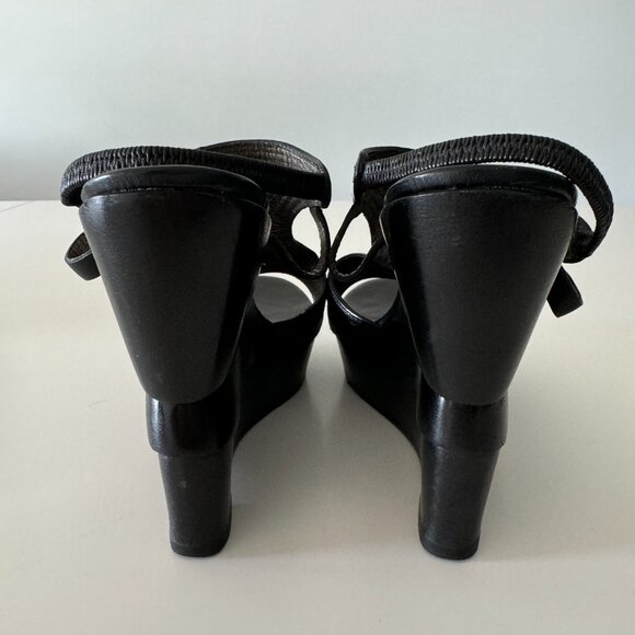 Diane Von Furstenberg DVF Olympia Wooden Platform Wedge Sandals, Size 8M - Picture 12 of 17